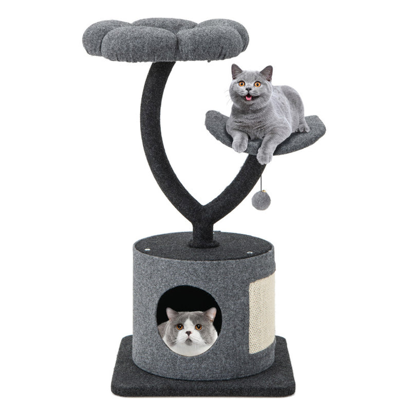 Cat Tree for Large and Small Cats with Curved Metal Supporting Frame